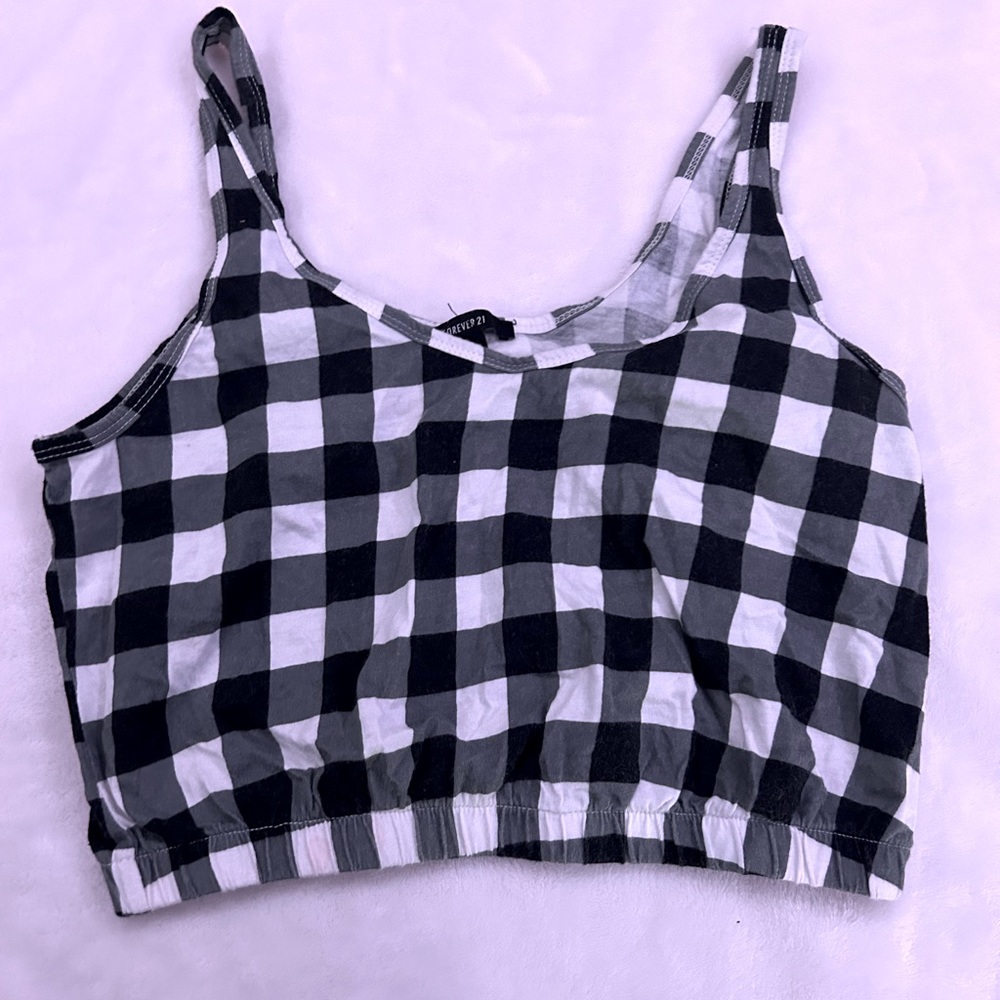 checkered crop top